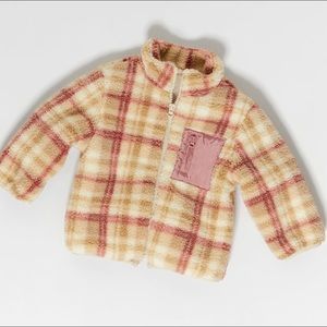 Zara Girls Contrasting Fleece Jacket